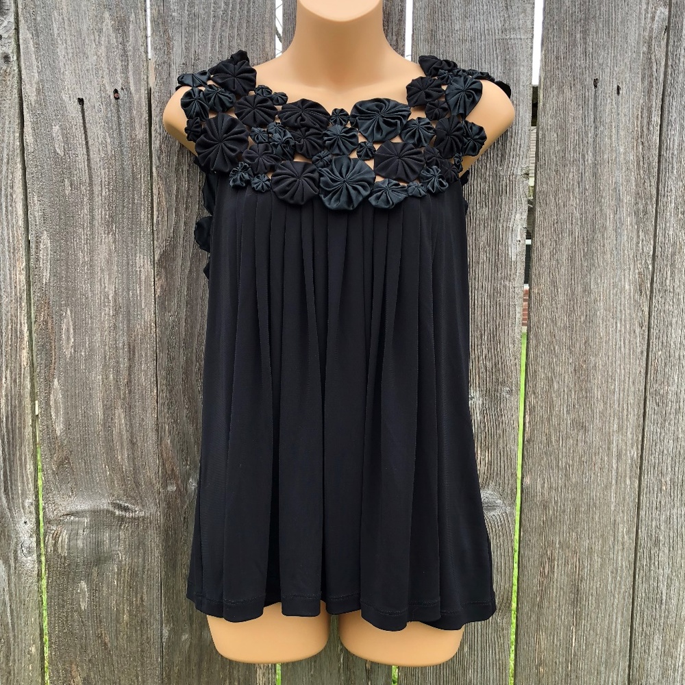 Hera Sz S Black Sleeveless Tunic Top Dressy Yo-Yos